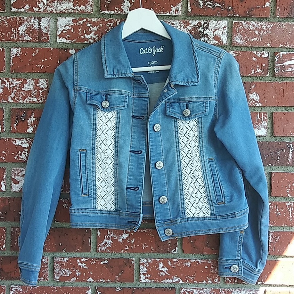 Girl Denim Lacy Jacket Cat&Jack Size 10-12